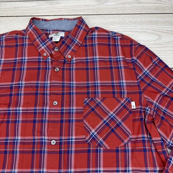 Timberland XXL Slim Fit Red Flannel‎ Button Down Long Sleeve Shirt - Picture 1 of 7